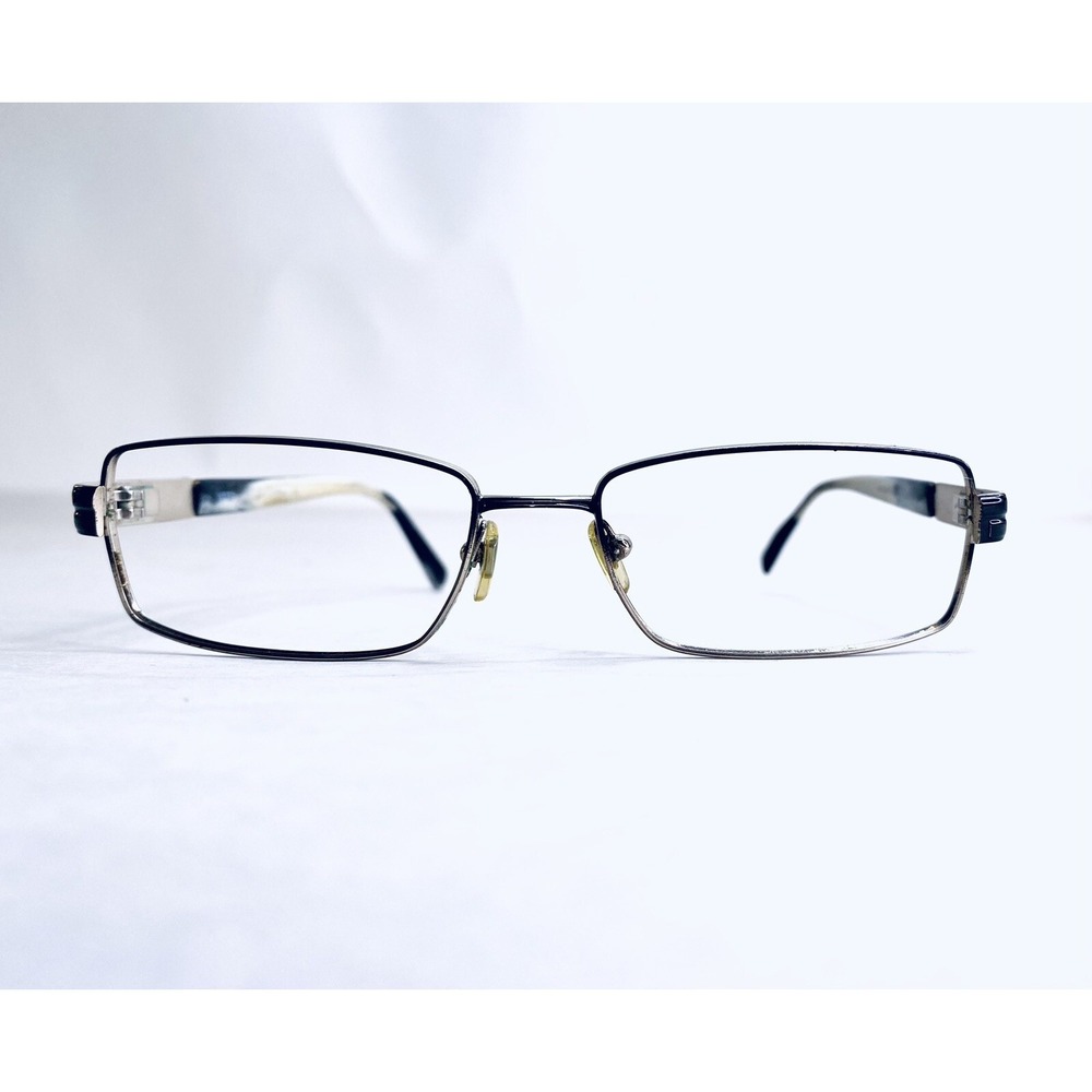 Versace Black Silver Ombre Rectangular Eyeglasses MOD 1086 52 17 135 Italy